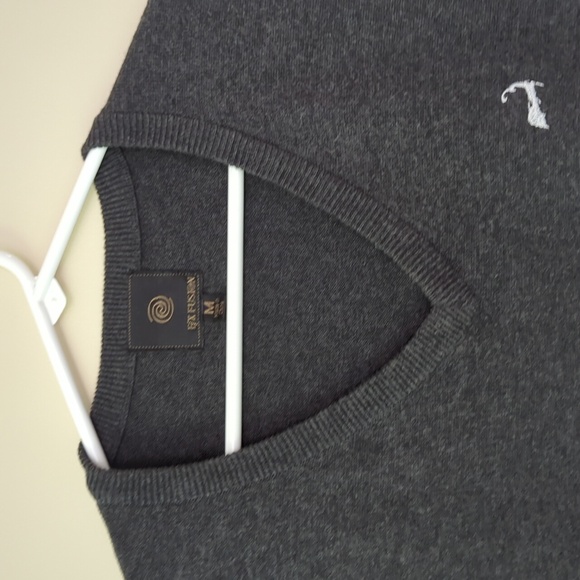 F/X Fusion V-Neck Embroidered Sweater Vest MEDIUM Gray Charcoal - Picture 7 of 15